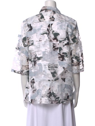 Jil Sander Printed Long Sleeve Button-Up Top