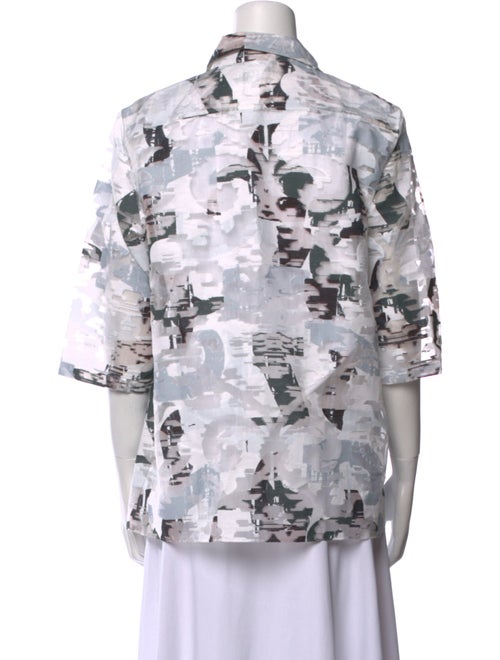 Jil Sander Printed Long Sleeve Button-Up Top