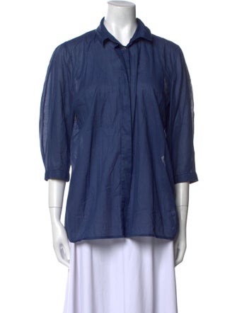 Jil Sander Three-Quarter Sleeve Button-Up Top
