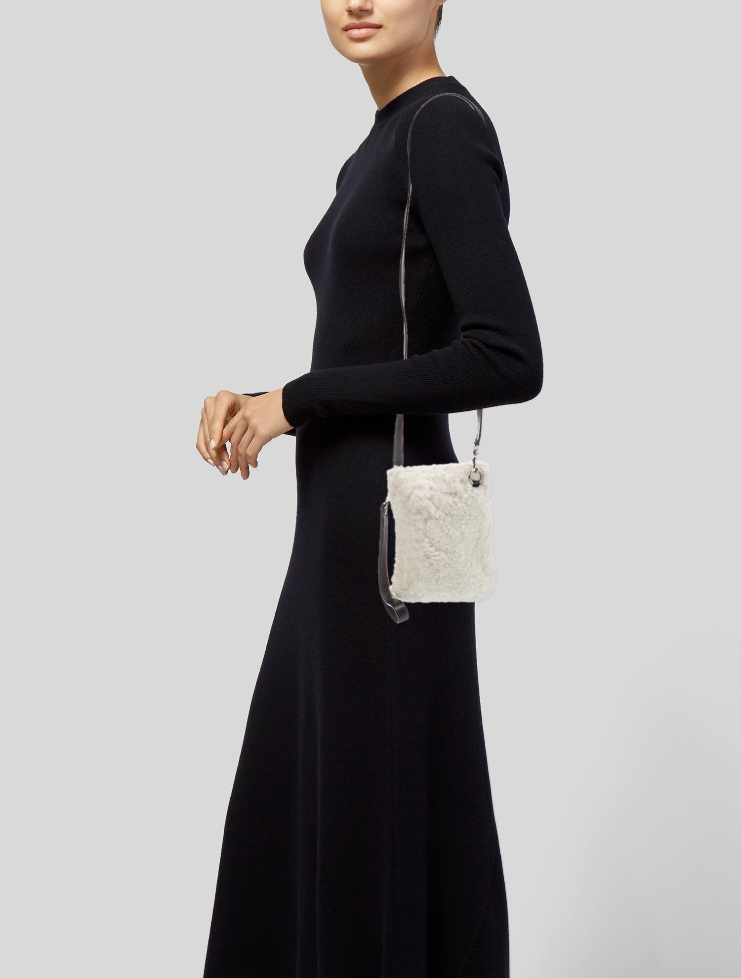 Jil Sander Shearling Crossbody Bag