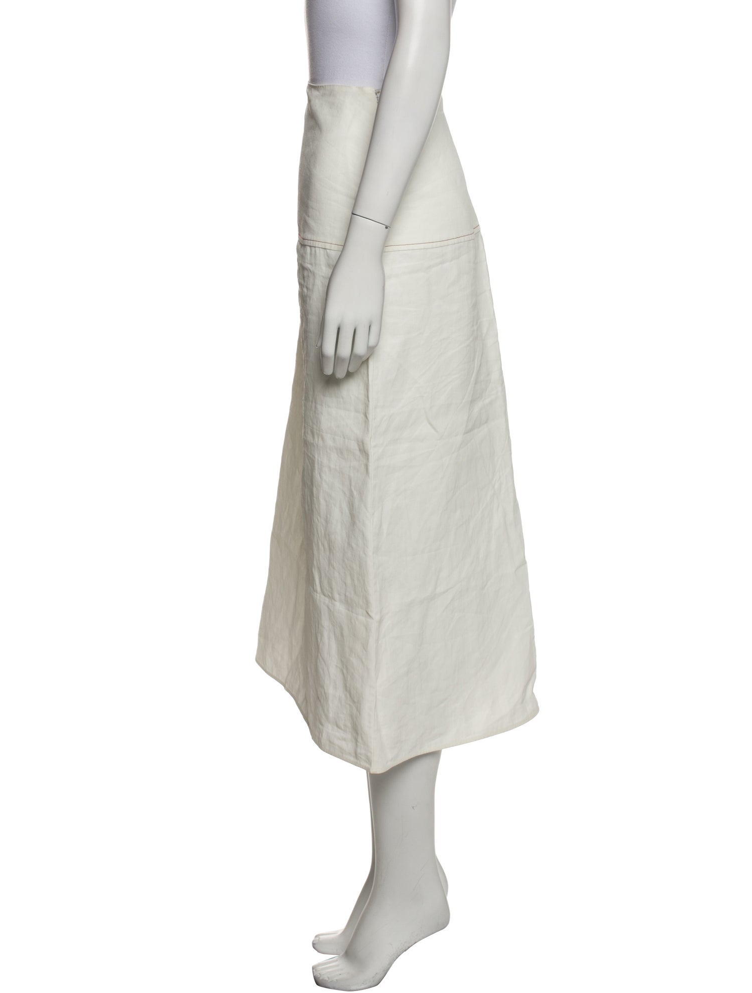Jil Sander Linen Midi Length Skirt