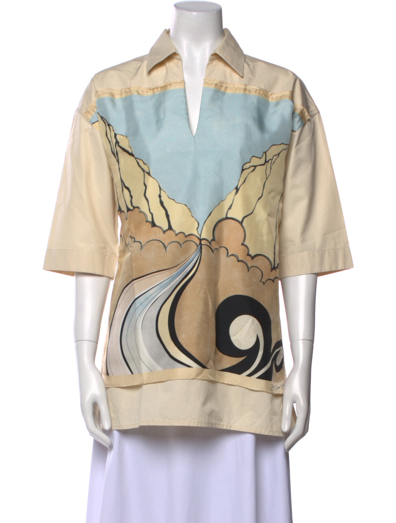 Jil Sander Printed Three-Quarter Sleeve Tunic