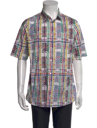 Jil Sander Plaid Print Short Sleeve Shirt