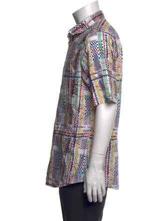 Jil Sander Plaid Print Short Sleeve Shirt