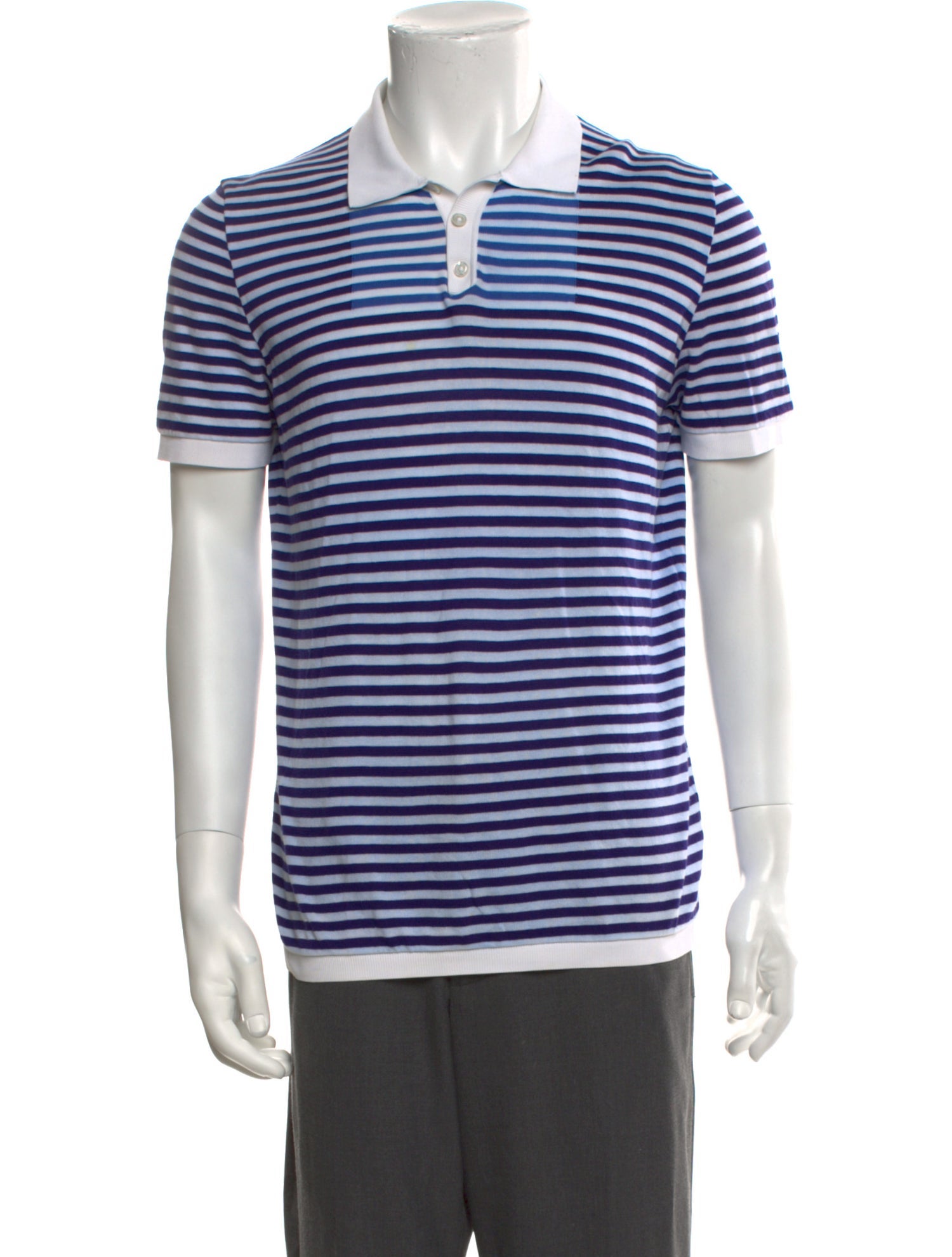 Jil Sander Striped Crew Neck Polo Shirt