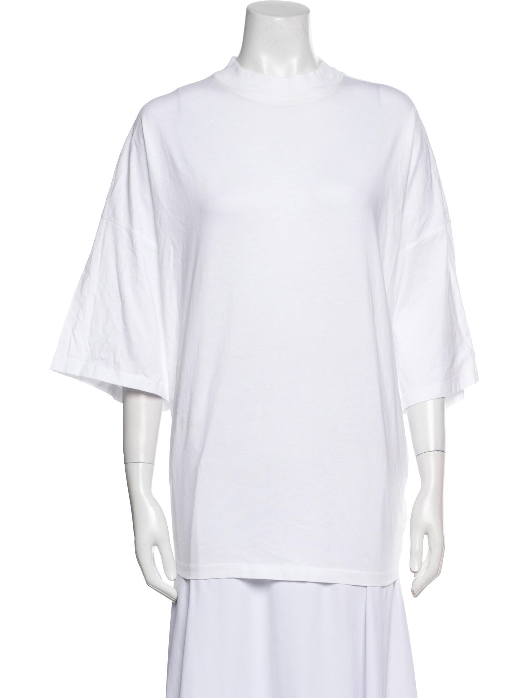 Jil Sander Mock Neck Three-Quarter Sleeve T-Shirt