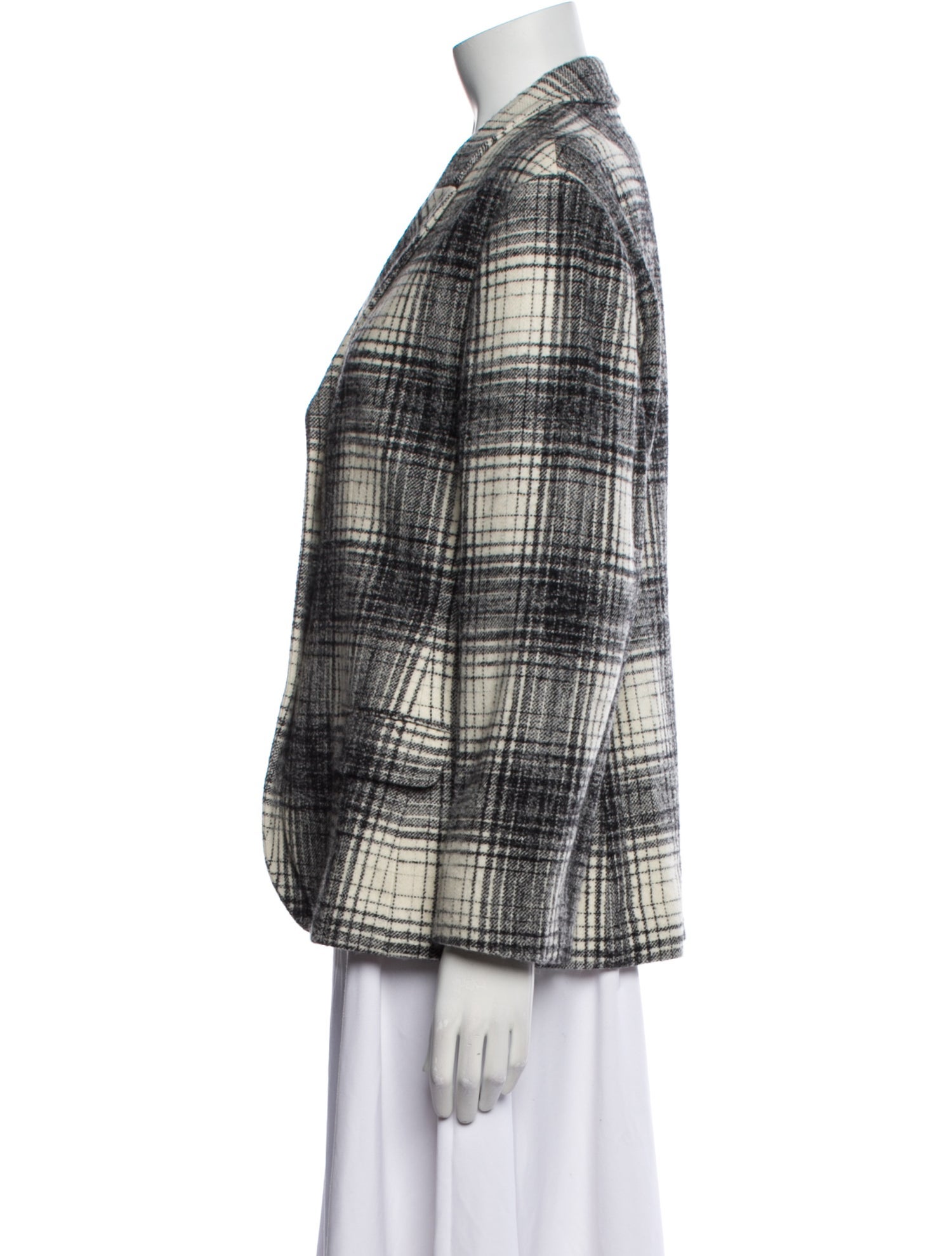 Jil Sander Virgin Wool Plaid Print Blazer