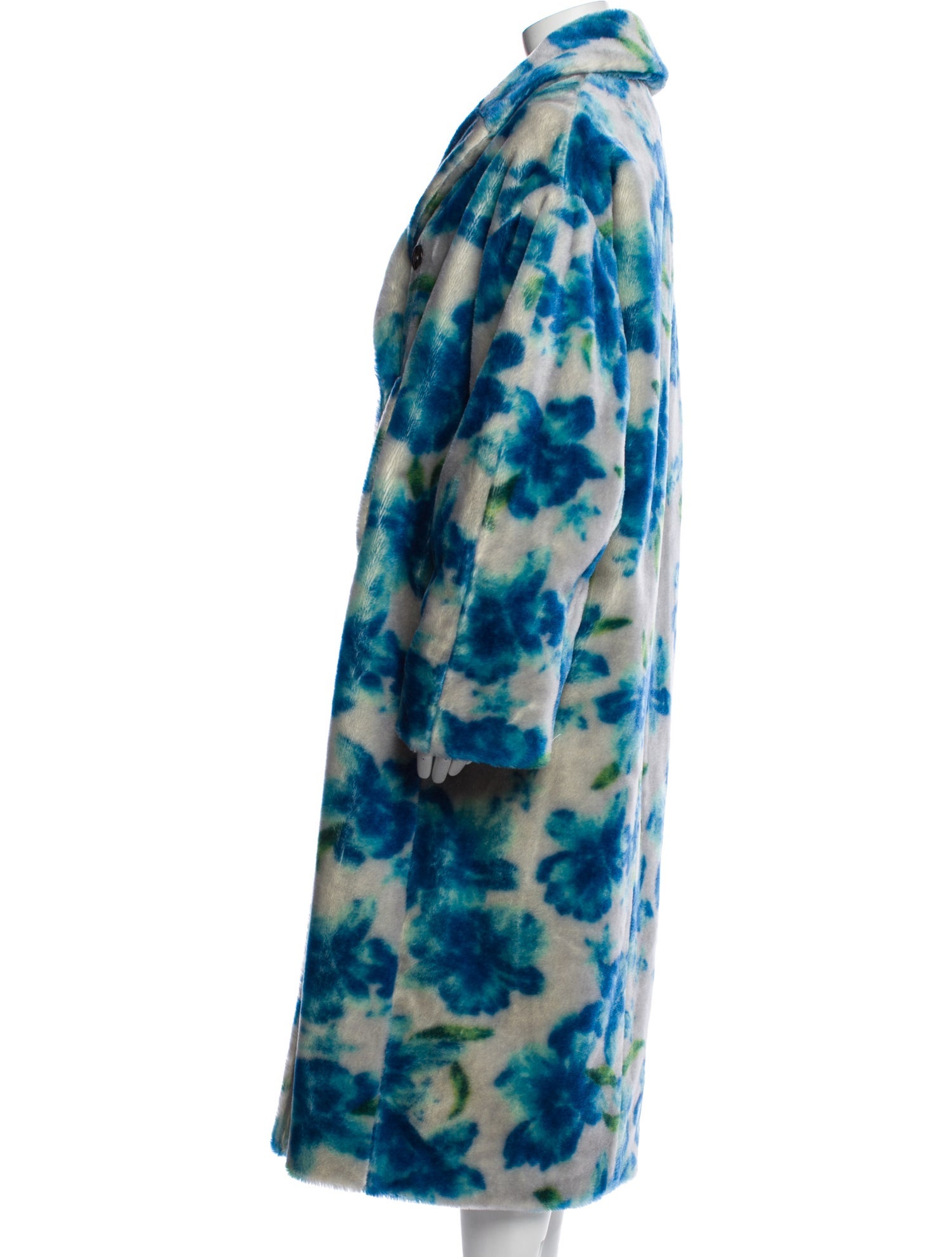 Jil Sander Mohair Printed Faux Fur Coat