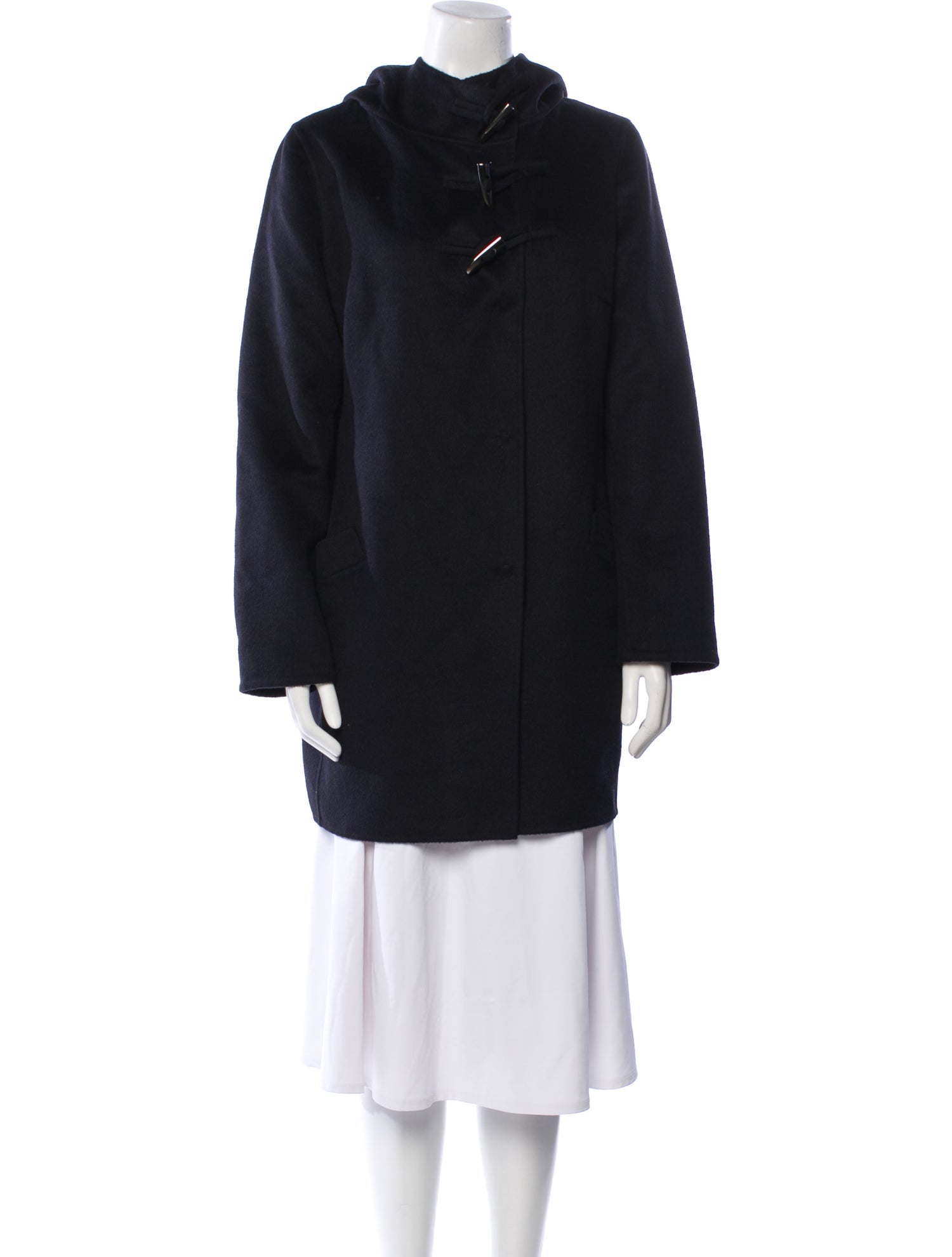 Jil Sander Wool Faux Fur Coat