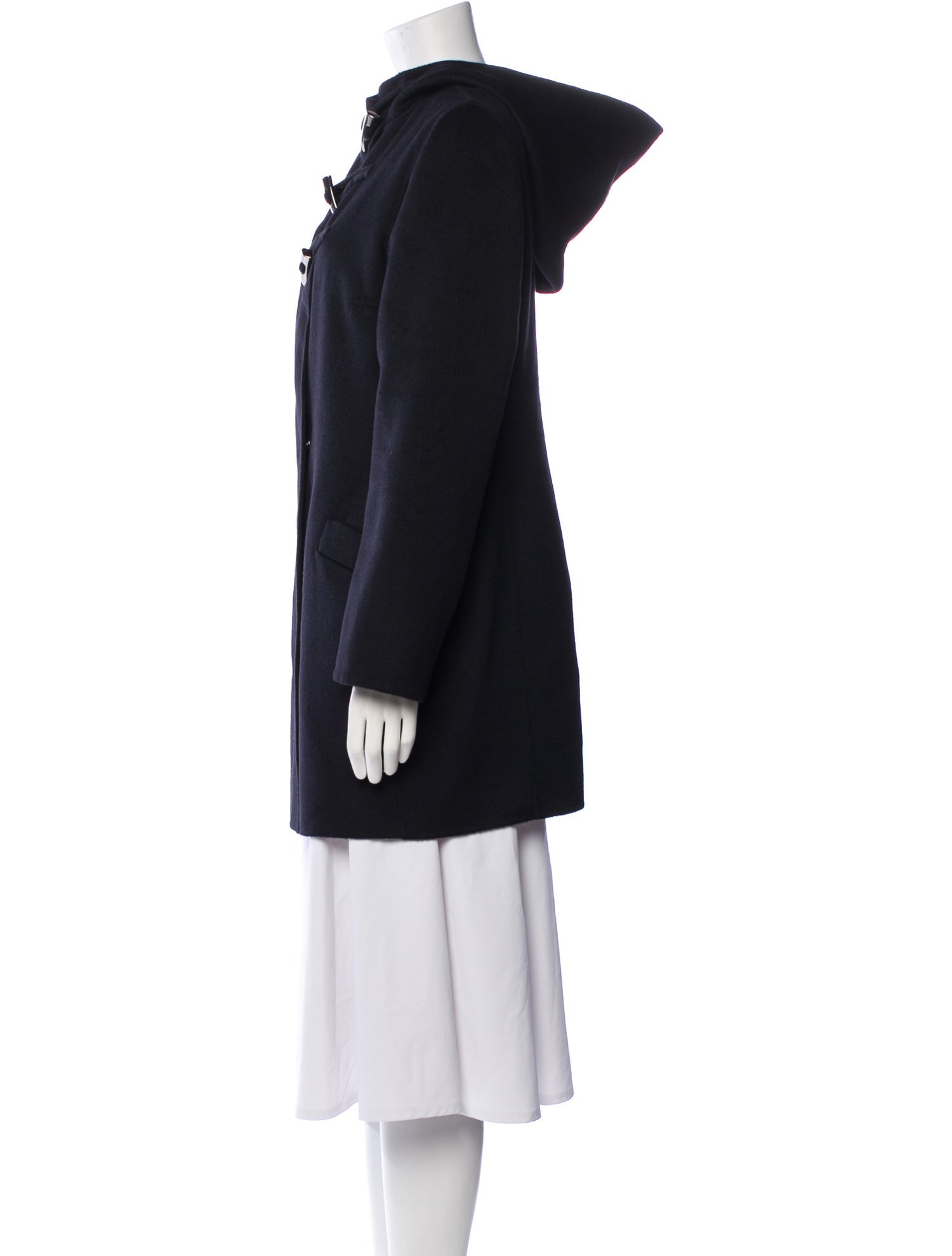 Jil Sander Wool Faux Fur Coat