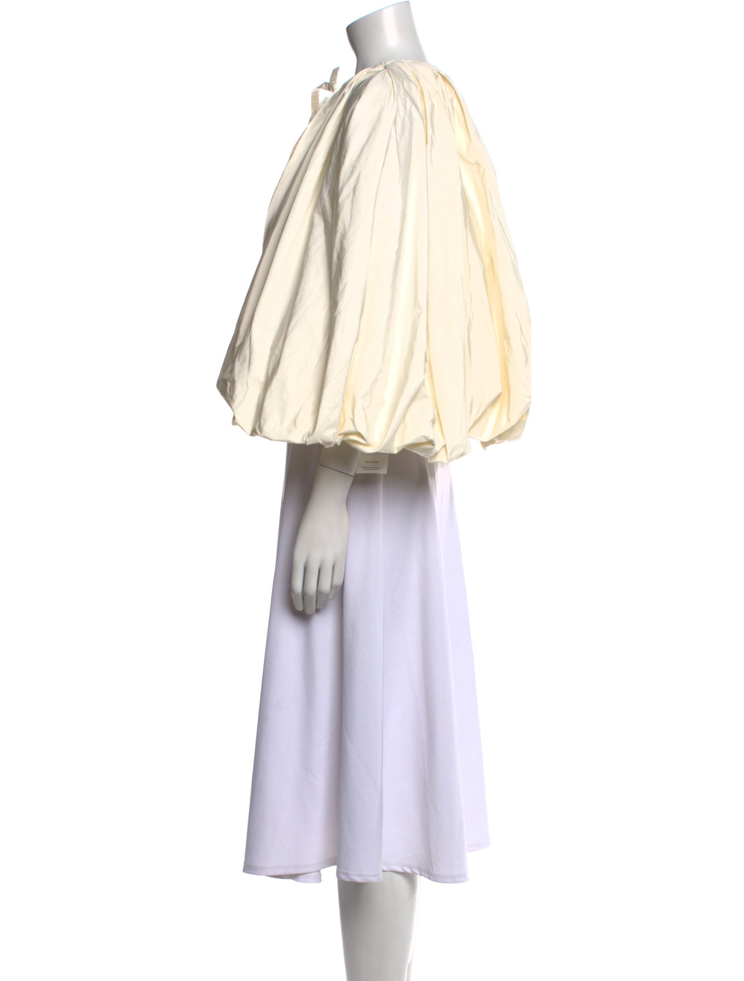 Jil Sander Tie Neck Three-Quarter Sleeve Crop Top