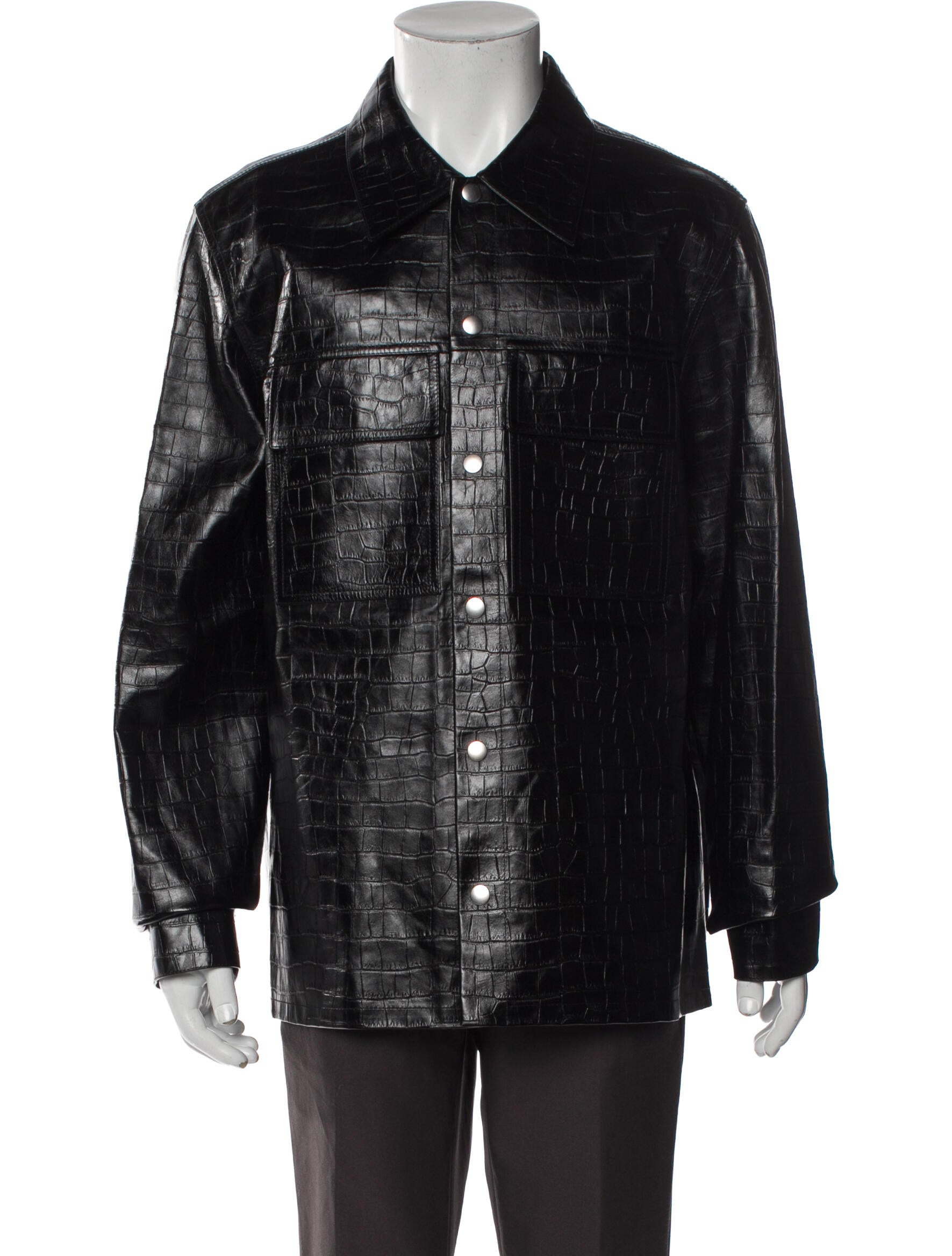 Jil Sander Calf Leather Denim Jacket