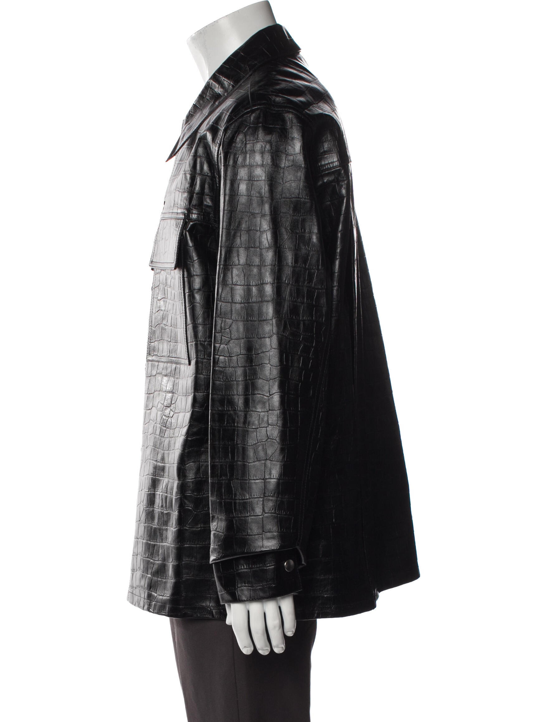 Jil Sander Calf Leather Denim Jacket