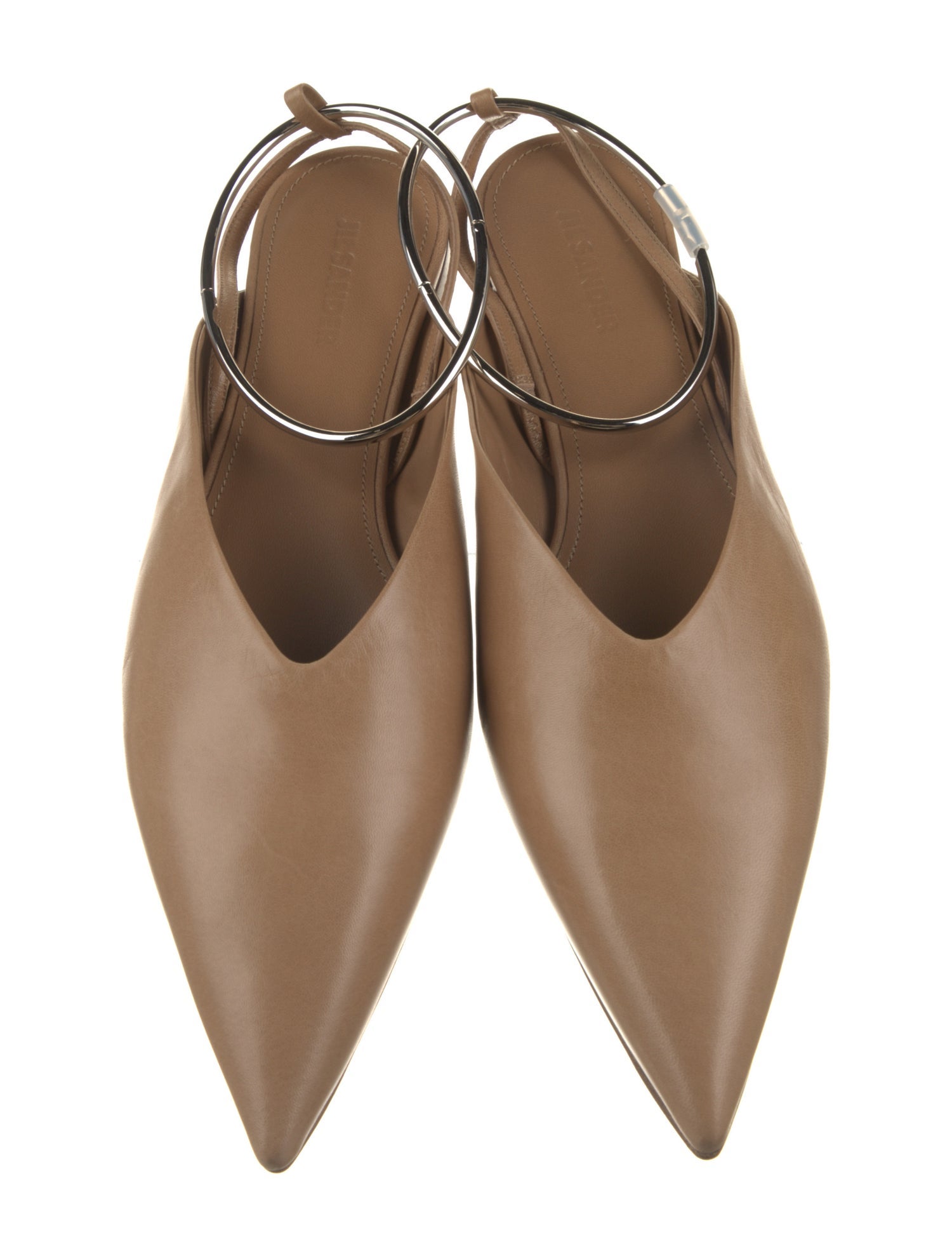 Jil Sander Leather Slingback Flats