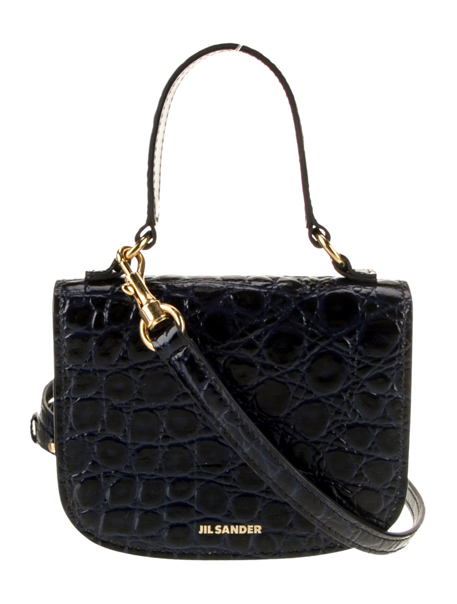 Jil Sander Embossed Leather Crossbody Bag