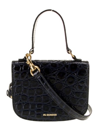 Jil Sander Embossed Leather Crossbody Bag