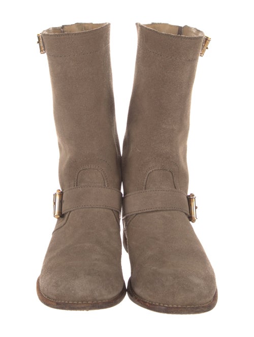 Jil Sander Suede Moto Boots