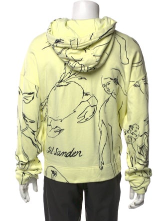 Jil Sander Printed V-Neck Hoodie