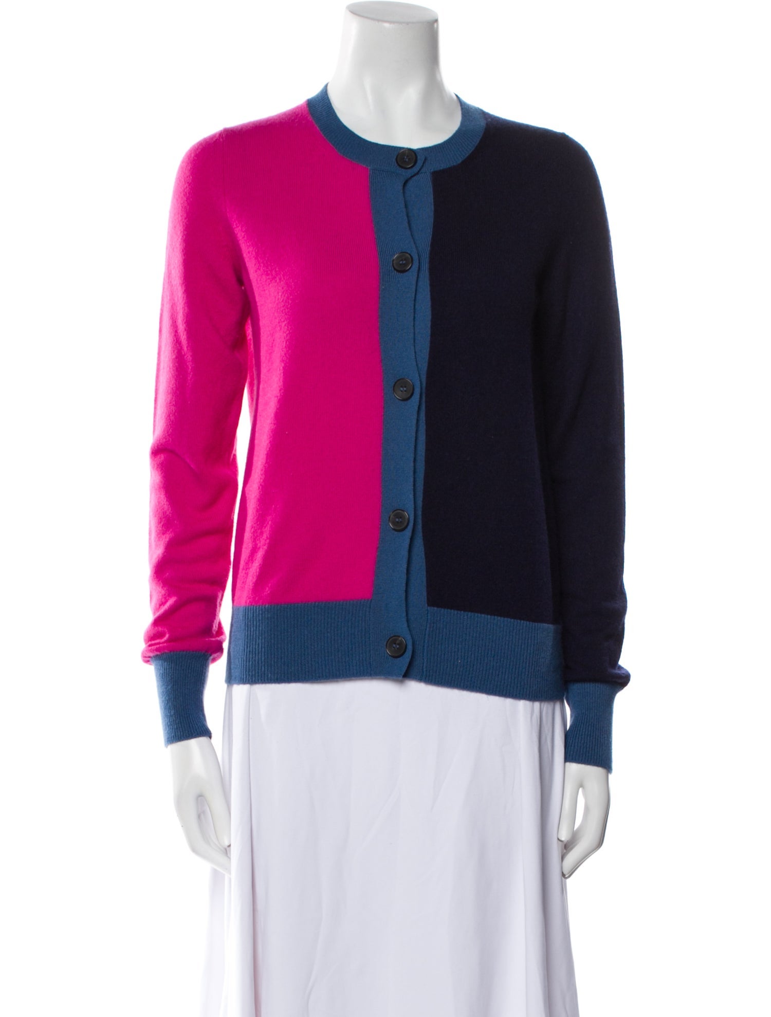 Jil Sander Colorblock Pattern Crew Neck Sweater