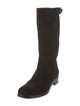 Jil Sander Suede Leather Trim Embellishment Moto Boots