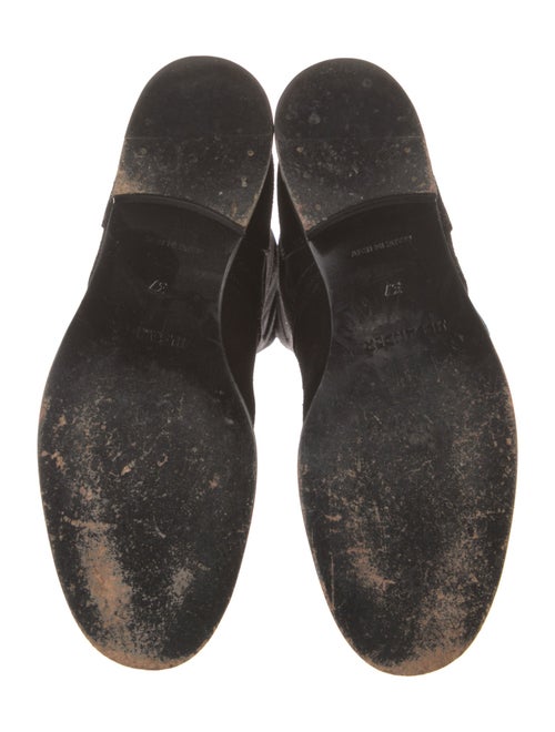 Jil Sander Suede Leather Trim Embellishment Moto Boots