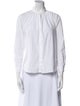 Jil Sander Mock Neck Three-Quarter Sleeve Button-Up Top