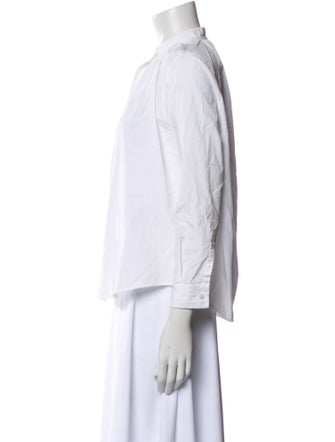 Jil Sander Mock Neck Three-Quarter Sleeve Button-Up Top