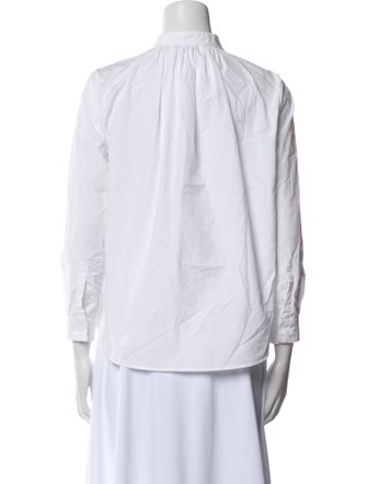Jil Sander Mock Neck Three-Quarter Sleeve Button-Up Top
