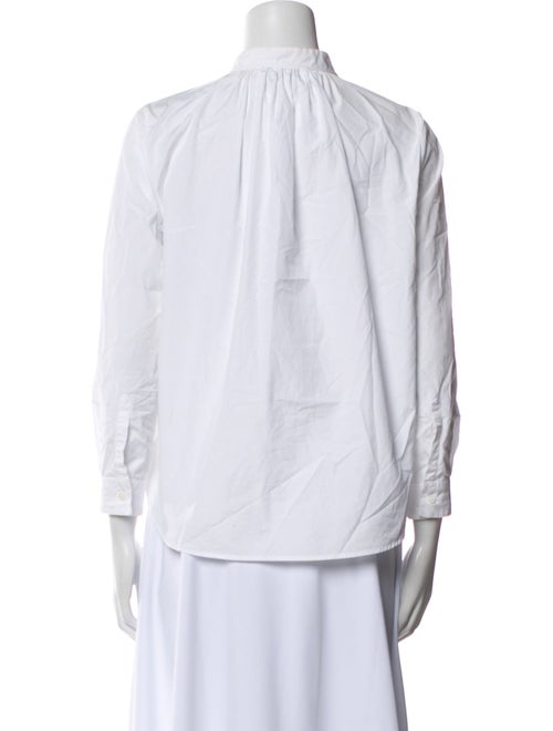 Jil Sander Mock Neck Three-Quarter Sleeve Button-Up Top
