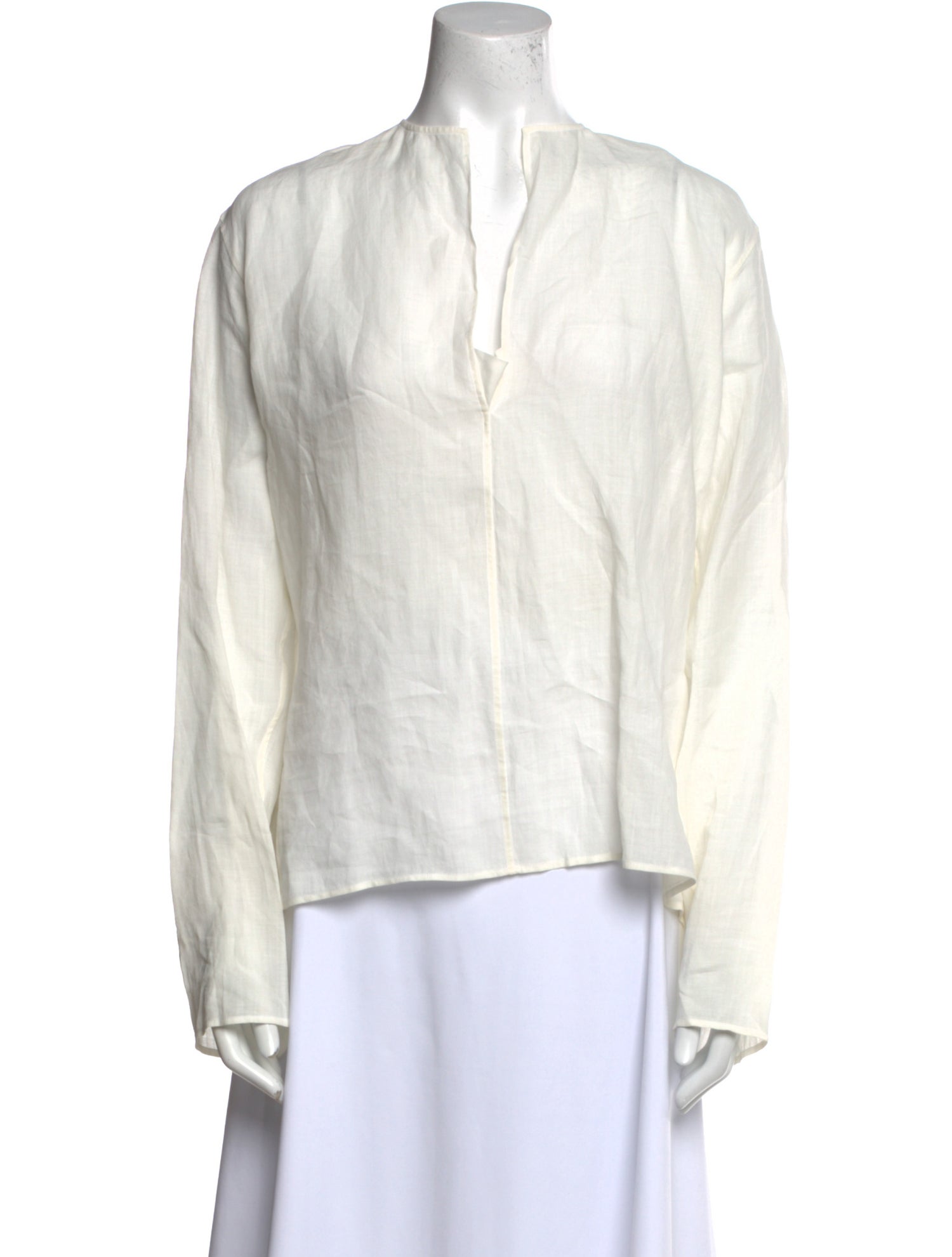 Jil Sander Linen V-Neck Blouse