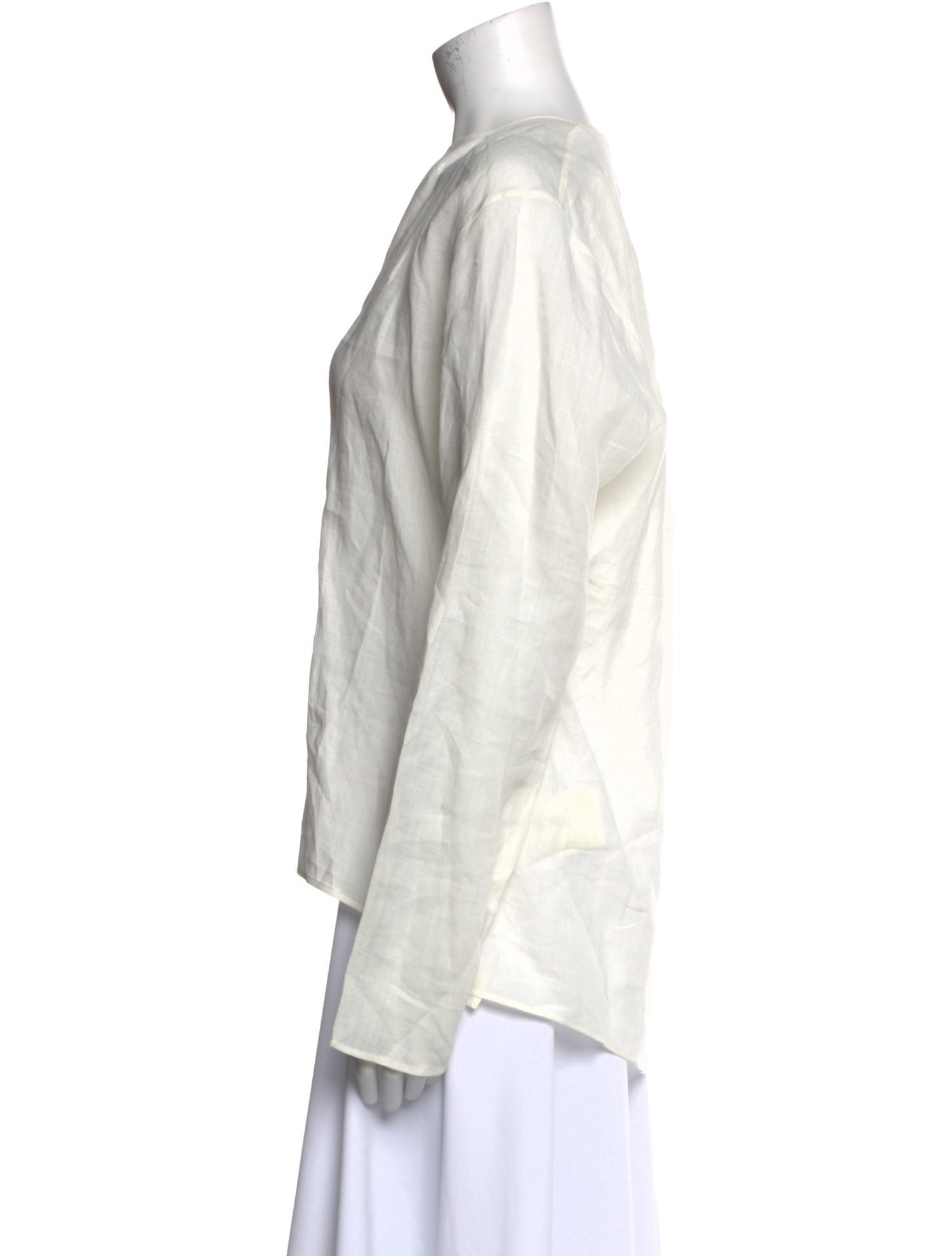 Jil Sander Linen V-Neck Blouse