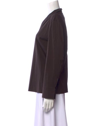 Jil Sander Virgin Wool V-Neck Button-Up Top