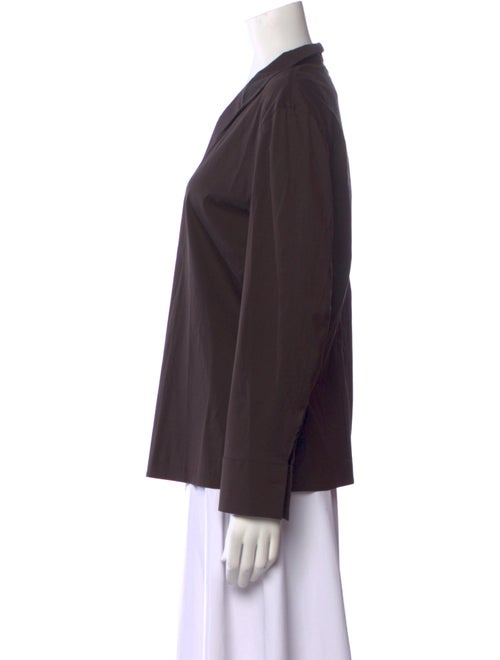 Jil Sander Virgin Wool V-Neck Button-Up Top