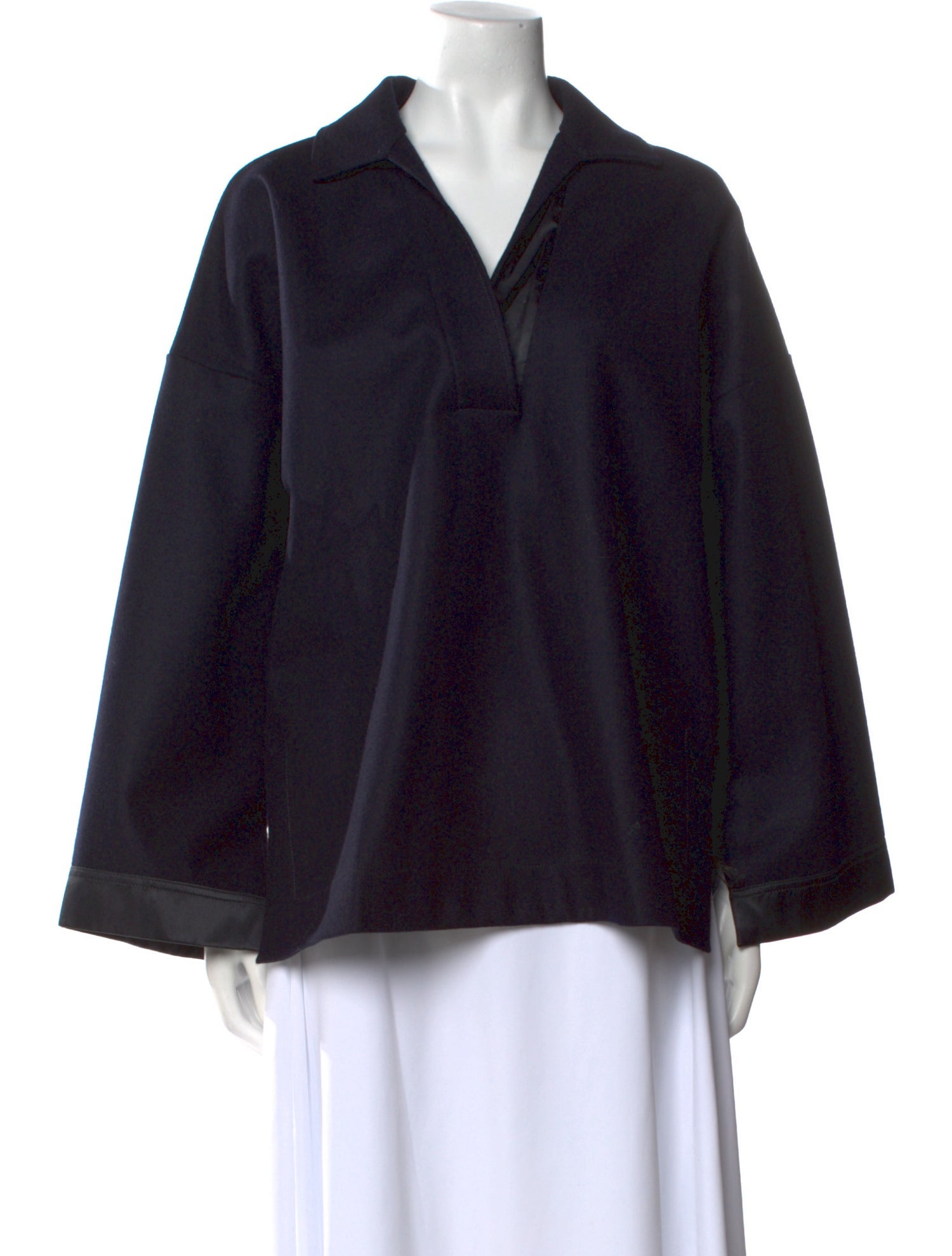 Jil Sander Wool V-Neck Blouse w/ Tags