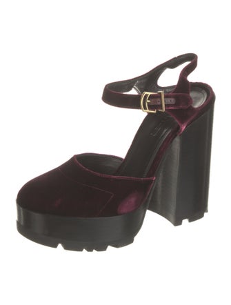 Jil Sander Velvet Slingback Pumps