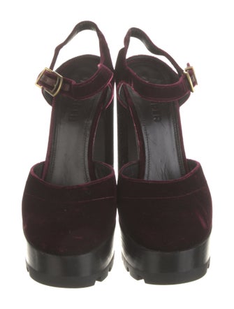 Jil Sander Velvet Slingback Pumps