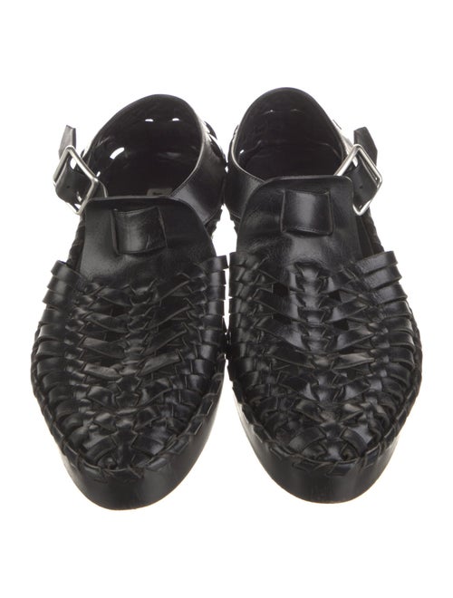 Jil Sander Leather Cutout Accent D'Orsay Flats