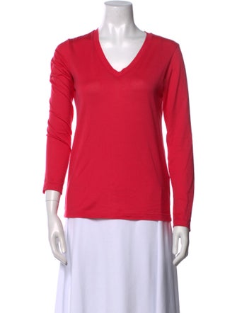 Jil Sander V-Neck Three-Quarter Sleeve Top