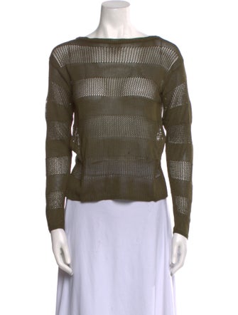 Jil Sander Silk Bateau Neckline Top