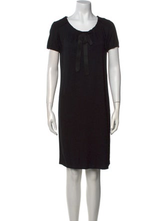 Jil Sander Navy Scoop Neck Mini Dress