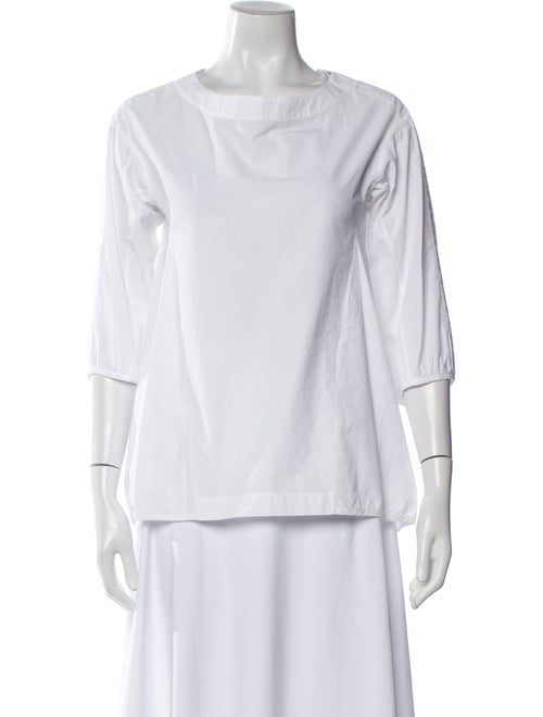 Jil Sander Scoop Neck Three-Quarter Sleeve Blouse