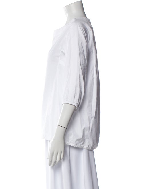 Jil Sander Scoop Neck Three-Quarter Sleeve Blouse