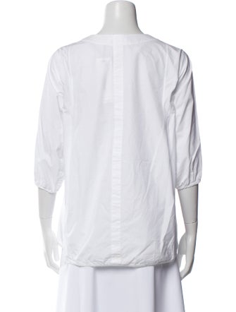 Jil Sander Scoop Neck Three-Quarter Sleeve Blouse