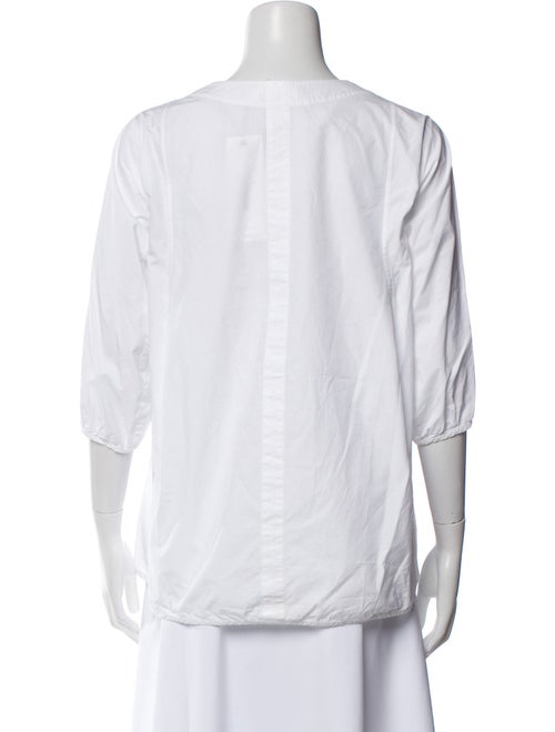 Jil Sander Scoop Neck Three-Quarter Sleeve Blouse