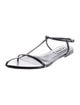Jil Sander Crocodile T-Strap Sandals