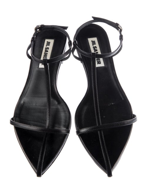 Jil Sander Crocodile T-Strap Sandals