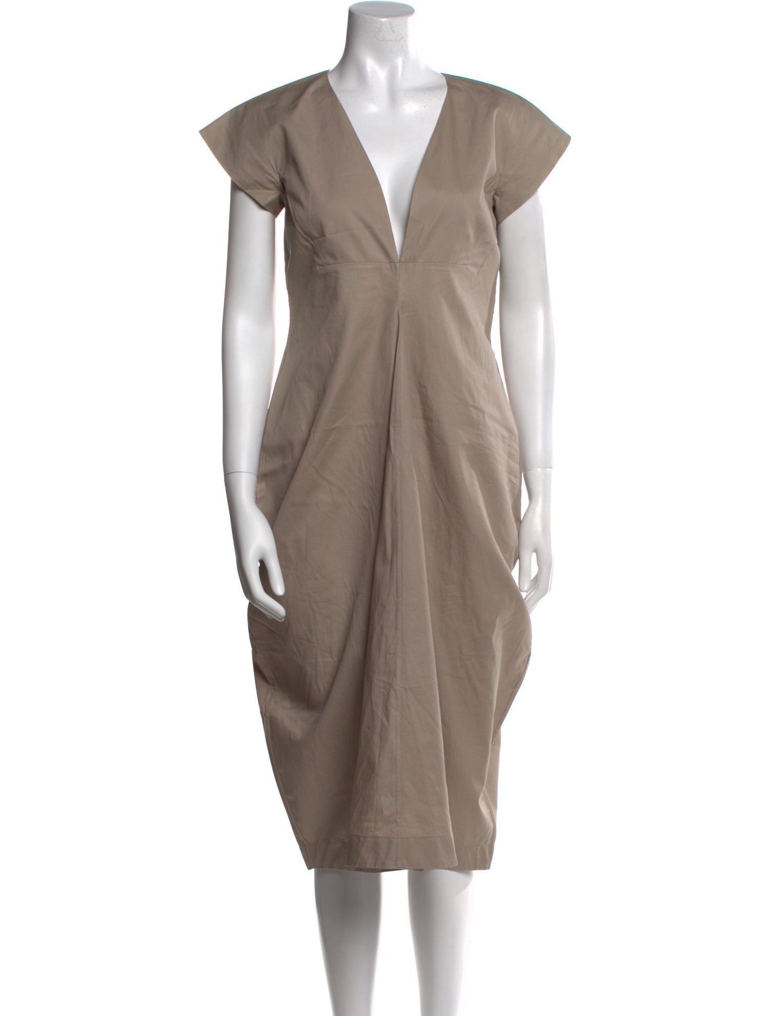 Jil Sander V-Neck Midi Length Dress