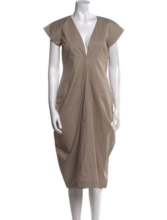 Jil Sander V-Neck Midi Length Dress