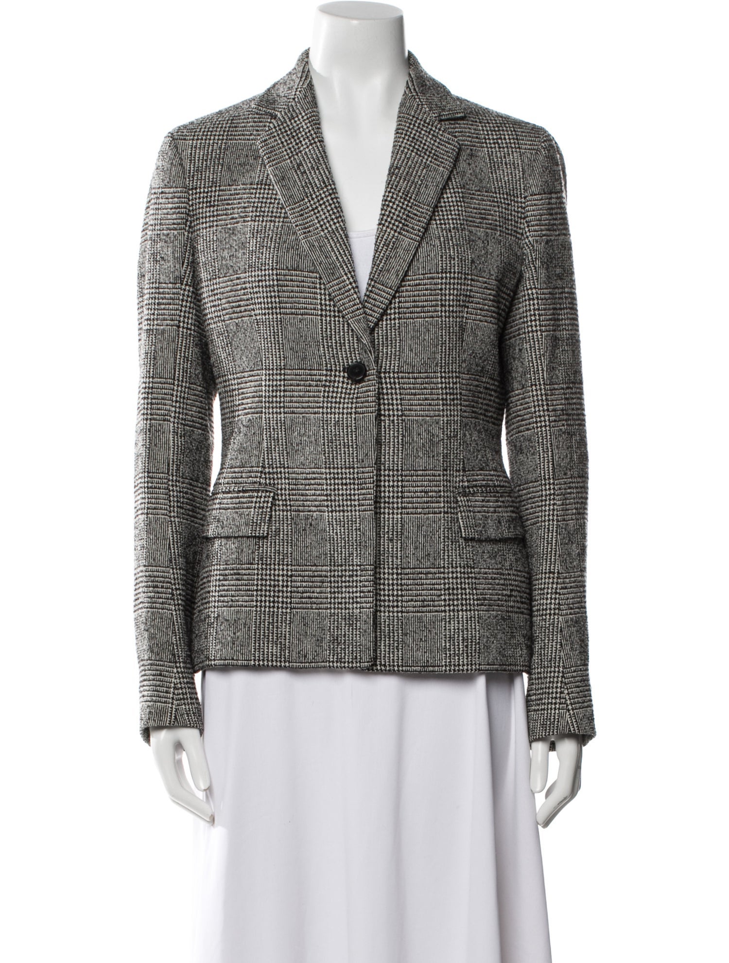 Jil Sander Virgin Wool Houndstooth Print Blazer