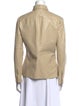 Jil Sander Leather Long Sleeve Button-Up Top